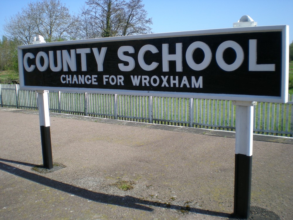 Station name board on platform